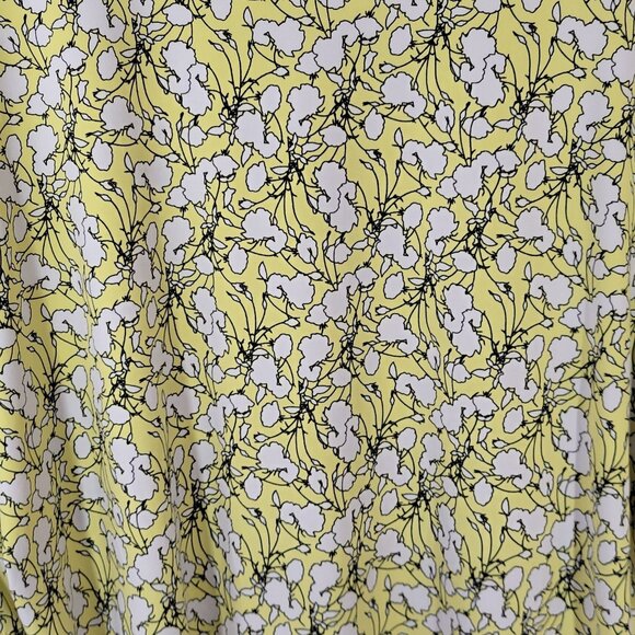 Liz Claiborne Womens Top XXL Plus 3/4 Bell Tied Sleeve Yellow Floral FLO232E - Picture 7 of 9